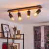 Raccuia Ceiling Light Dark wood, black, 4-light sources