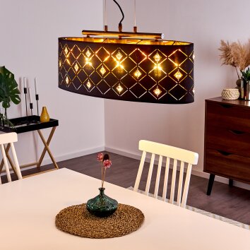 Trasancos Pendant Light black, 3-light sources