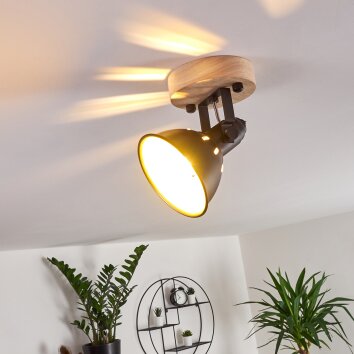 TINA Ceiling Light Dark wood, black, 1-light source