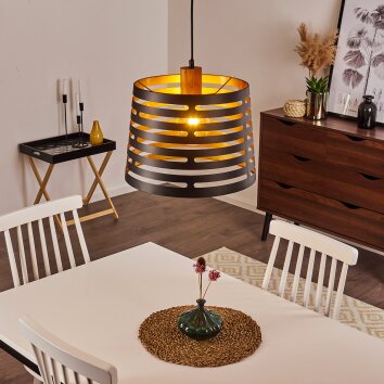 Strathmore Pendant Light Dark wood, black, 1-light source