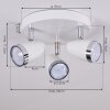 Idlewild Ceiling Light LED chrome, white, 3-light sources