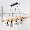 Yaak Pendant Light Dark wood, black, 4-light sources