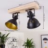 Tina Ceiling Light Dark wood, black, 2-light sources