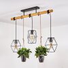 Taheramo Pendant Light Dark wood, black, 3-light sources