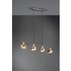 Trio Gaya Pendant Light dark brown, matt nickel, 4-light sources