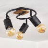 Raccuia Ceiling Light Dark wood, black, 3-light sources