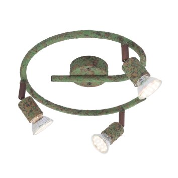 Globo OLANA Ceiling Light green, rust-coloured, 3-light sources