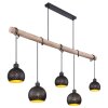 Globo ADAJA Pendant Light Light wood, black, 5-light sources