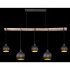 Globo ADAJA Pendant Light Light wood, black, 5-light sources