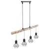 Globo PRISKA Pendant Light brown, Light wood, black, 4-light sources