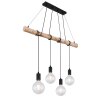 Globo AUSTON Pendant Light Light wood, black, 4-light sources