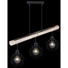 Globo THEODOR Pendant Light Light wood, black, 3-light sources