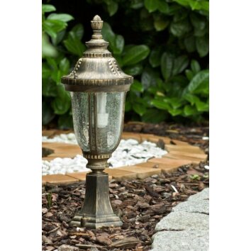 Orion outdoor pedestal light gold, brass, transparent, clear