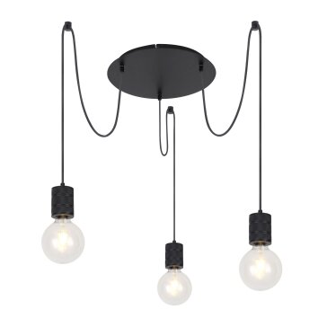 Globo HERMINE Pendant Light black, 3-light sources