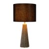 Lucide VELVET Table lamp grey, brass, 1-light source