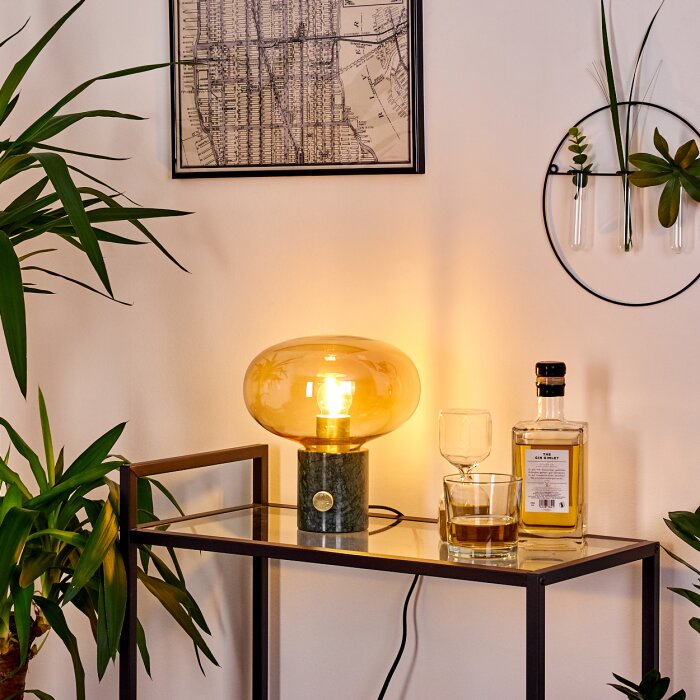 Maoro Table lamp green, brass, 1-light source