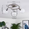 Warga Ceiling Light LED matt nickel, 3-light sources