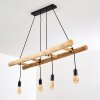 Palmetto Pendant Light Light wood, black, 4-light sources