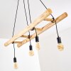 Palmetto Pendant Light Light wood, black, 4-light sources