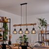 Gainesville Pendant Light Dark wood, black, 4-light sources