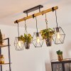 Taheramo Pendant Light Light wood, black, 3-light sources