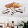 Zuoz Ceiling Light Light wood, 4-light sources