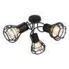 Globo CLASTRA Ceiling Light black, 3-light sources