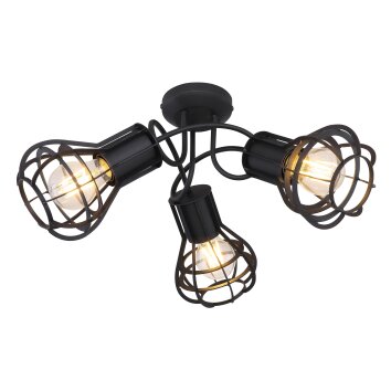Globo CLASTRA Ceiling Light black, 3-light sources