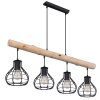 Globo CLASTRA Pendant Light Dark wood, black, 4-light sources