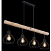 Globo CLASTRA Pendant Light Dark wood, black, 4-light sources