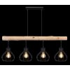 Globo CLASTRA Pendant Light Dark wood, black, 4-light sources