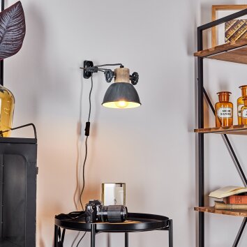 Orny Wall Light grey, Light wood, 1-light source