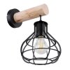 Globo CLASTRA Wall Light Light wood, black, 1-light source