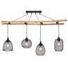 Globo LIONI Pendant Light Light wood, black, 4-light sources