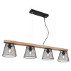 Globo BASCHI Pendant Light Dark wood, black, 4-light sources