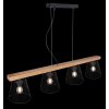 Globo BASCHI Pendant Light Dark wood, black, 4-light sources