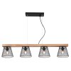 Globo BASCHI Pendant Light Dark wood, black, 4-light sources