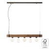 Brilliant Woodhill Pendant Light Dark wood, black, 5-light sources