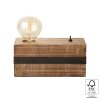 Brilliant Woodhill Table lamp Dark wood, black, 1-light source