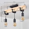 Hautahi Pendant Light Light wood, black, 3-light sources