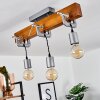 Hautahi Pendant Light Dark wood, black, silver, 3-light sources