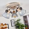 Orny Ceiling Light Light wood, matt nickel, 3-light sources