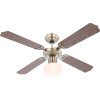 Globo CHAMPION ceiling fan antique brass, Dark wood, 1-light source