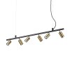 Ideallux DYNAMITE Pendant Light black, 6-light sources