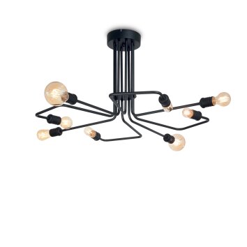 Ideallux TRIUMPH Ceiling Light black, 8-light sources