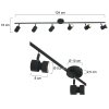 Steinhauer Natasja Ceiling Light LED black, 6-light sources