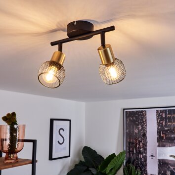 Cairns Ceiling Light antique brass, black, 2-light sources