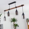 Hunouri Pendant Light Dark wood, black, 4-light sources