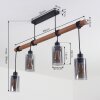 Hunouri Pendant Light Dark wood, black, 4-light sources