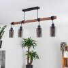 Hunouri Pendant Light Dark wood, black, 4-light sources